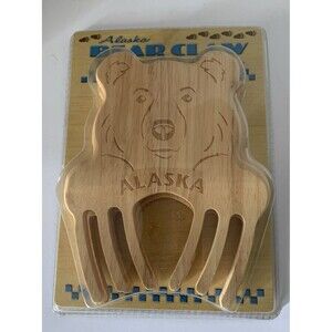 Alaska Bear Paw Wood Salad Pasta Servers Claws Fork Tongs